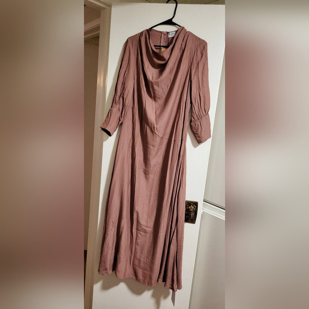 Mauve drape neck maxi XL Dress Blank NWT